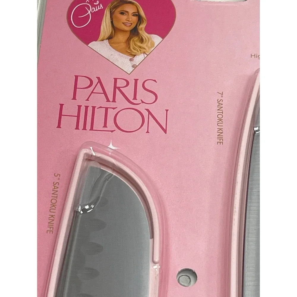 Paris Hilton 2-Piece Santoku Knife W/Blade Guards & High-Carbon Stainless Steel